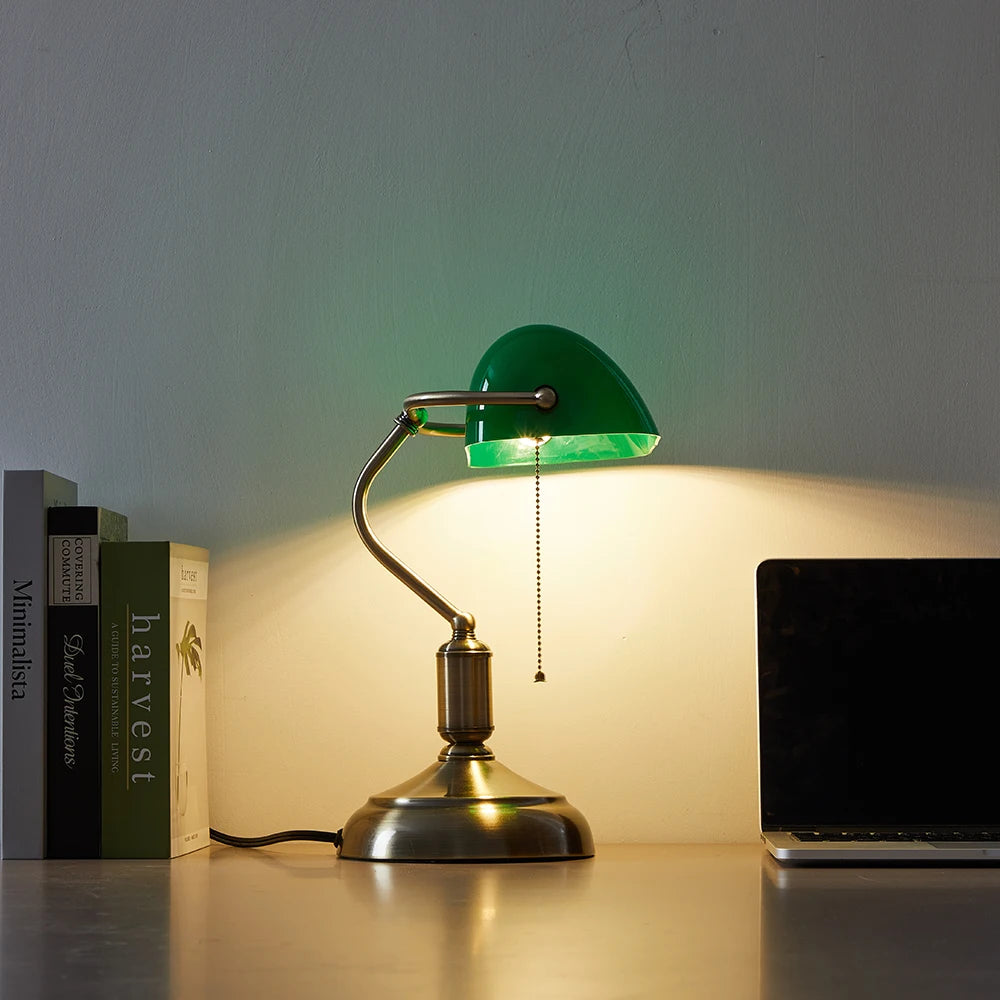 Modern bank desk lamp with US plug pull switch acrylic lampshade without light bulb very suitable for bedroom office and bank 1