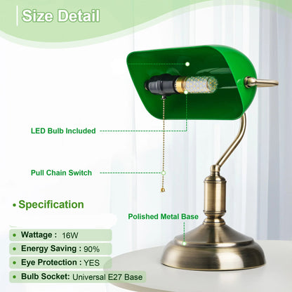 Modern bank desk lamp with US plug pull switch acrylic lampshade without light bulb very suitable for bedroom office and bank 5