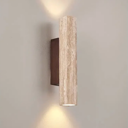 Modern travertine up/down wall sconce