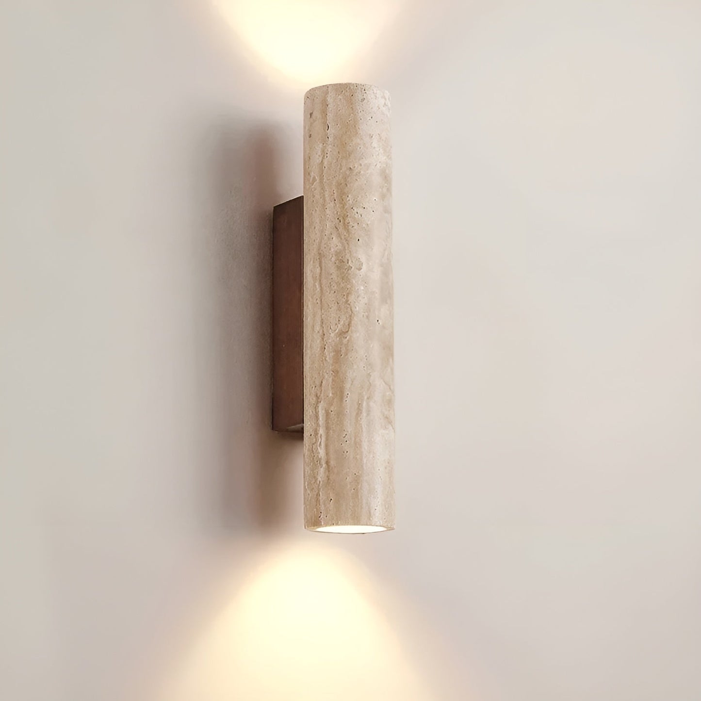 Modern travertine up/down wall sconce