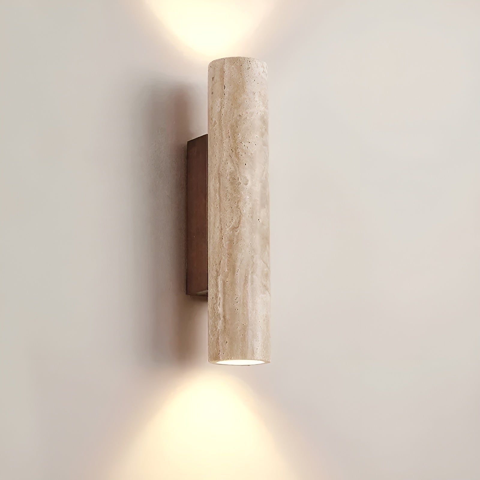 Modern travertine up/down wall sconce