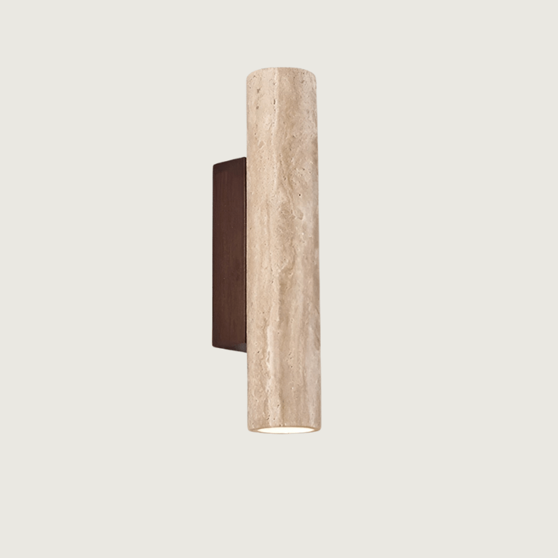 Modern travertine up/down wall sconce