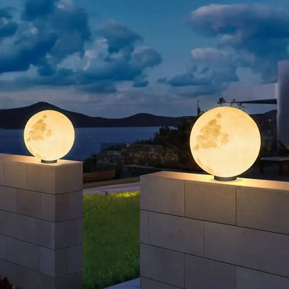 RoyaleGlow Solar Outdoor Moon Globe Light - Resin & Fiberglass Sphere Lamp