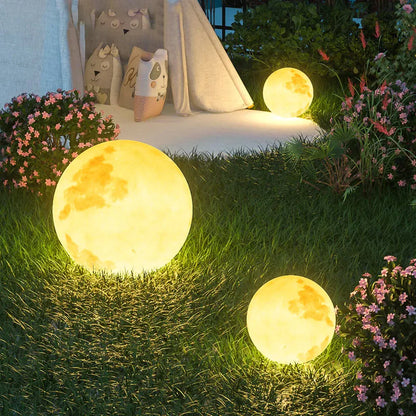 RoyaleGlow Solar Outdoor Moon Globe Light - Resin & Fiberglass Sphere Lamp