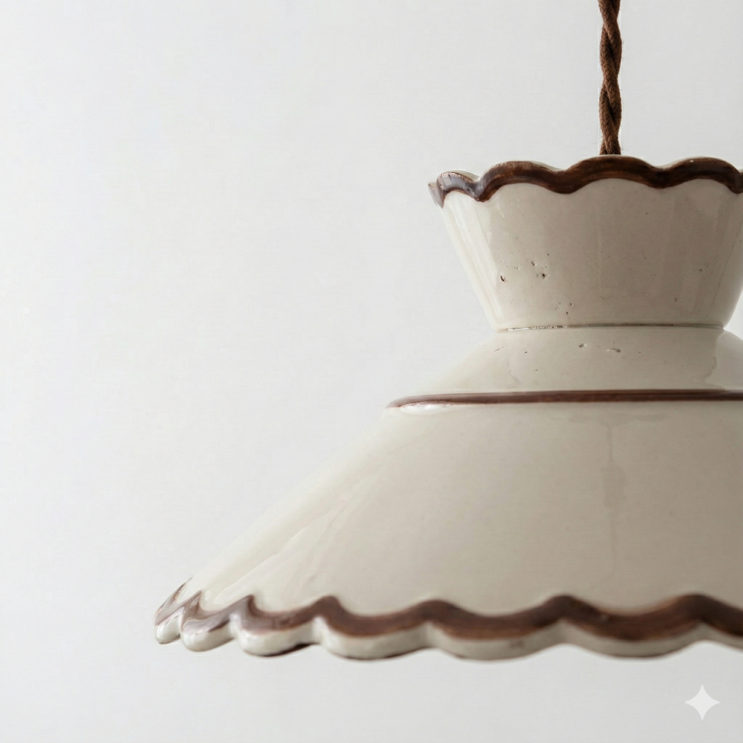LuxRoyale Vintage Copper Freehand Painting Ceramic Pendant Lamp