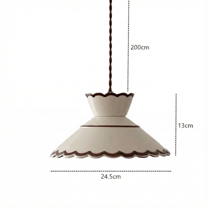 LuxRoyale Vintage Copper Freehand Painting Ceramic Pendant Lamp