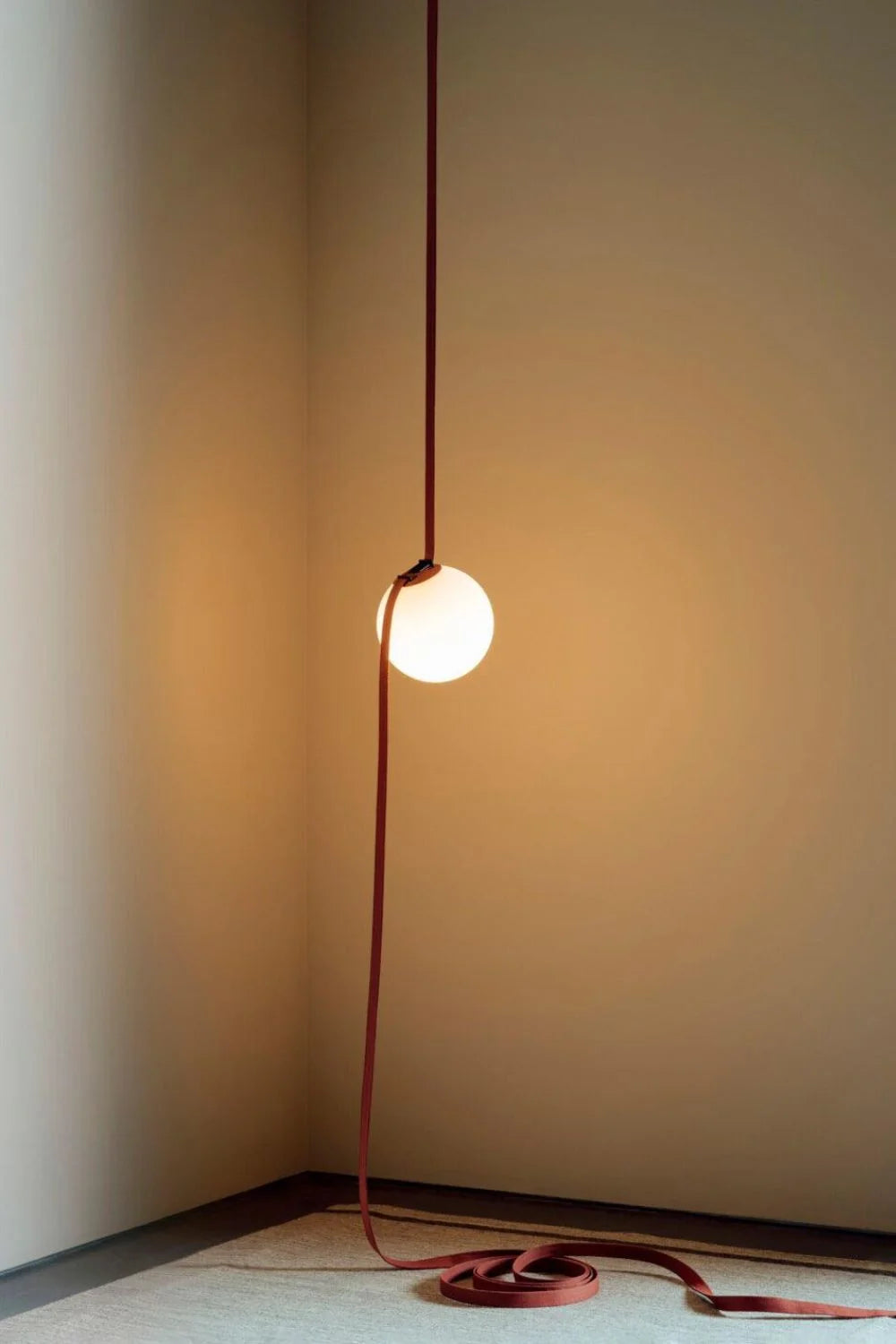 LuxRoyale Modern Globe Pendant Light with Leather Strap - Industrial Ceiling Lamp