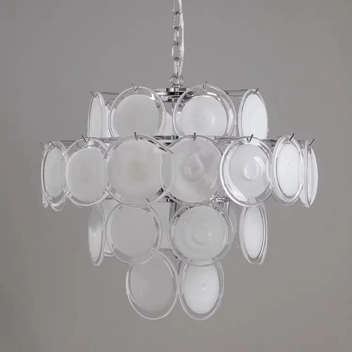 Royelux Glass Disc Chandelier - Vintage Art Pendant Light