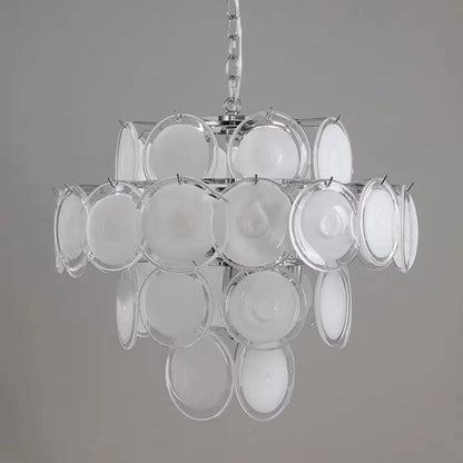 Royelux Glass Disc Chandelier - Vintage Art Pendant Light