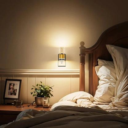 LuxRoyale Night Light With Golden Accent And Bubble Filled Acrylic