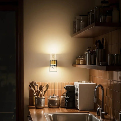 LuxRoyale Night Light With Golden Accent And Bubble Filled Acrylic