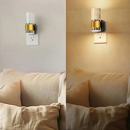 LuxRoyale Night Light With Golden Accent And Bubble Filled Acrylic