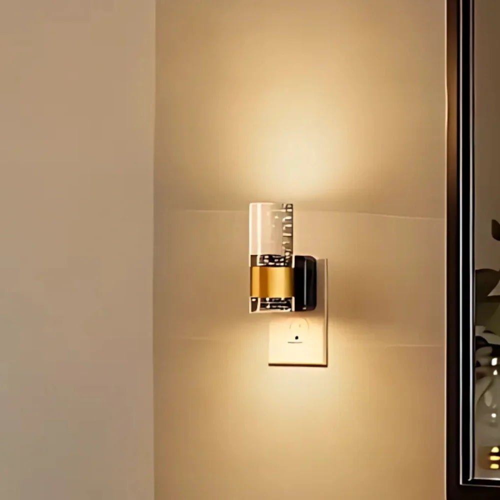 LuxRoyale Night Light With Golden Accent And Bubble Filled Acrylic