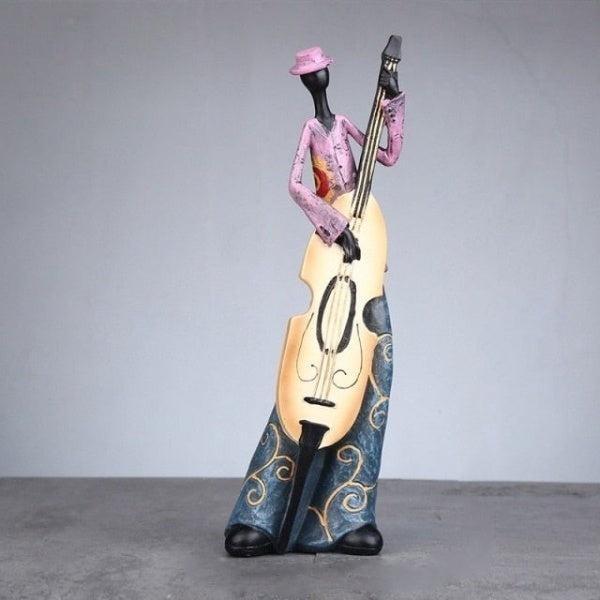 Royelux Abstract Jazz Musician Figurine - Decorative Bass Player Sculpture for Home Decor-Royale Basic