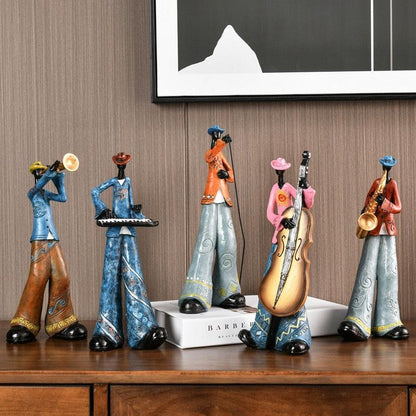 Royelux Abstract Jazz Musician Figurine - Decorative Bass Player Sculpture for Home Decor-Royale Basic