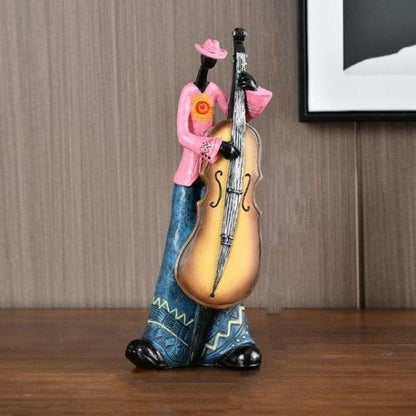 Royelux Abstract Jazz Musician Figurine - Decorative Bass Player Sculpture for Home Decor-Royale Basic