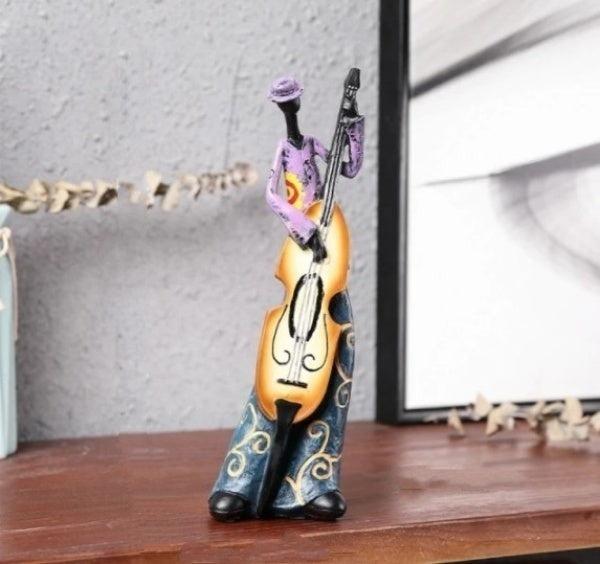 Royelux Abstract Jazz Musician Figurine - Decorative Bass Player Sculpture for Home Decor-Royale Basic