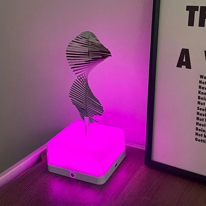 RoyaleGlow 3D Illusion Rotating Night Light Lamp – 10 Stylish Designs - Oval / 3 Colors