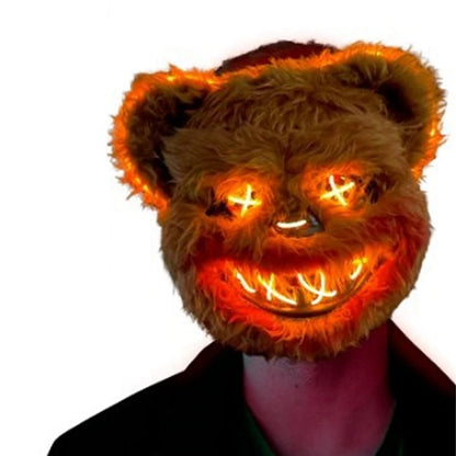 NEW LED  Light Halloween Cosplay Face Mask Party Show Stage Make-up Horror Bloody Rabbit Bear Mask Cartoon Carnival  Head Cover 3