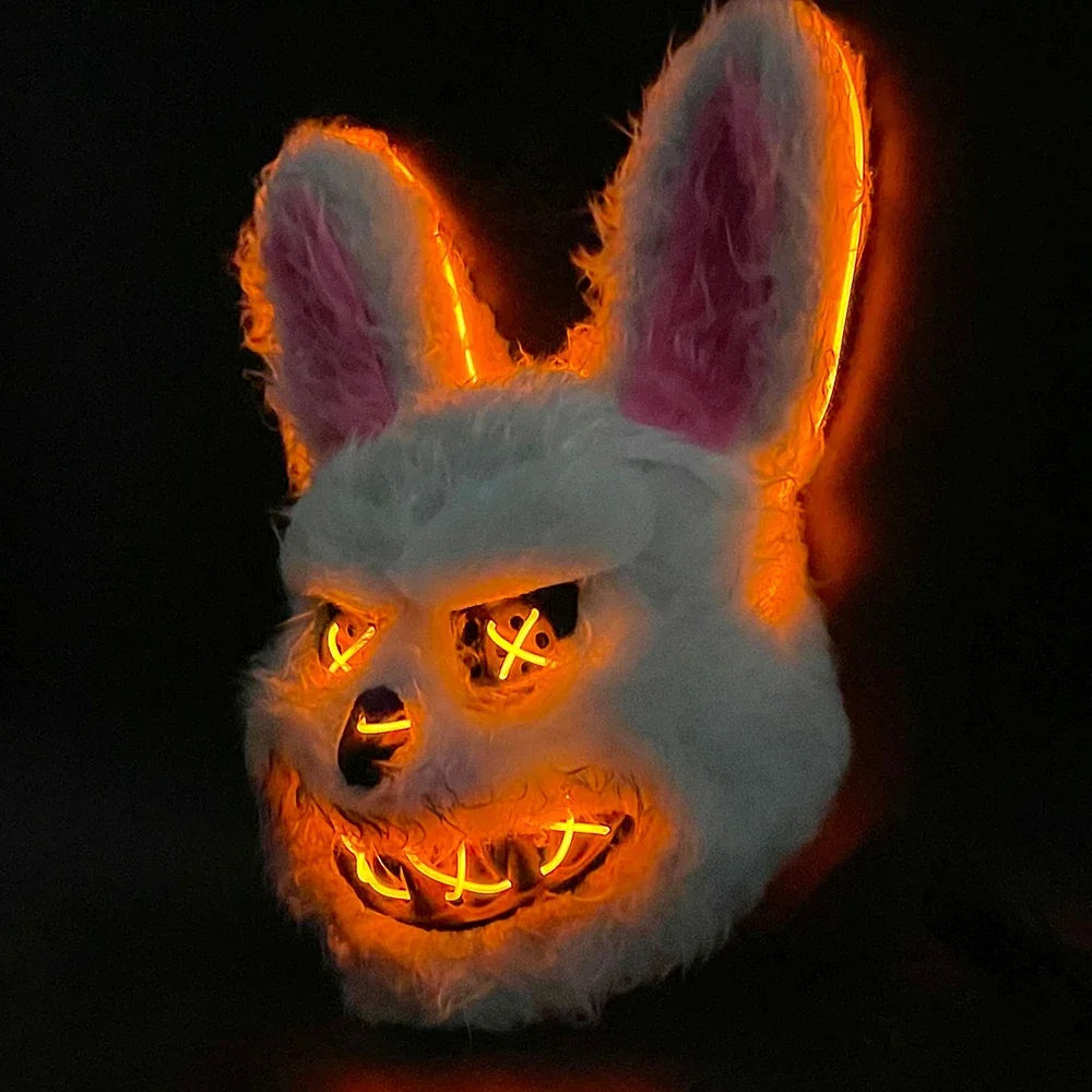 NEW LED  Light Halloween Cosplay Face Mask Party Show Stage Make-up Horror Bloody Rabbit Bear Mask Cartoon Carnival  Head Cover 7