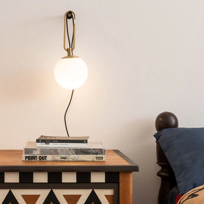 Luxora Globe Wall Lamp Mid-Century Metal Sconce for Bedroom Lighting