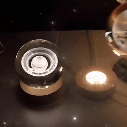 3D Engraved LED Crystal Ball – Stunning Celestial Night Light with Planets & Galaxies, USB-Powered for a Cozy Glow – Perfect for Space Lovers & Home Décor
