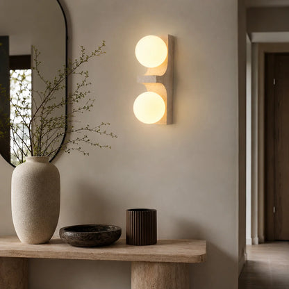 Narevona Travertine Globe Wall Lamp 2