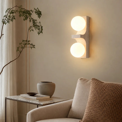 Narevona Travertine Globe Wall Lamp 3