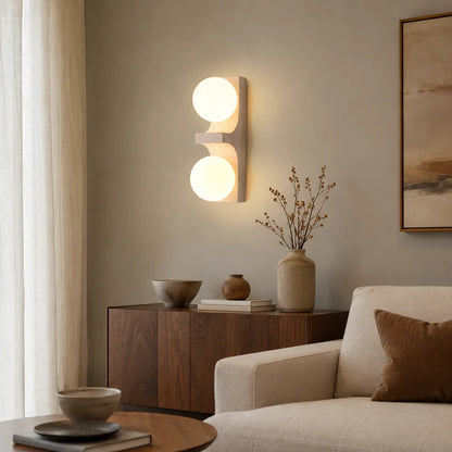 Narevona Travertine Globe Wall Lamp 4