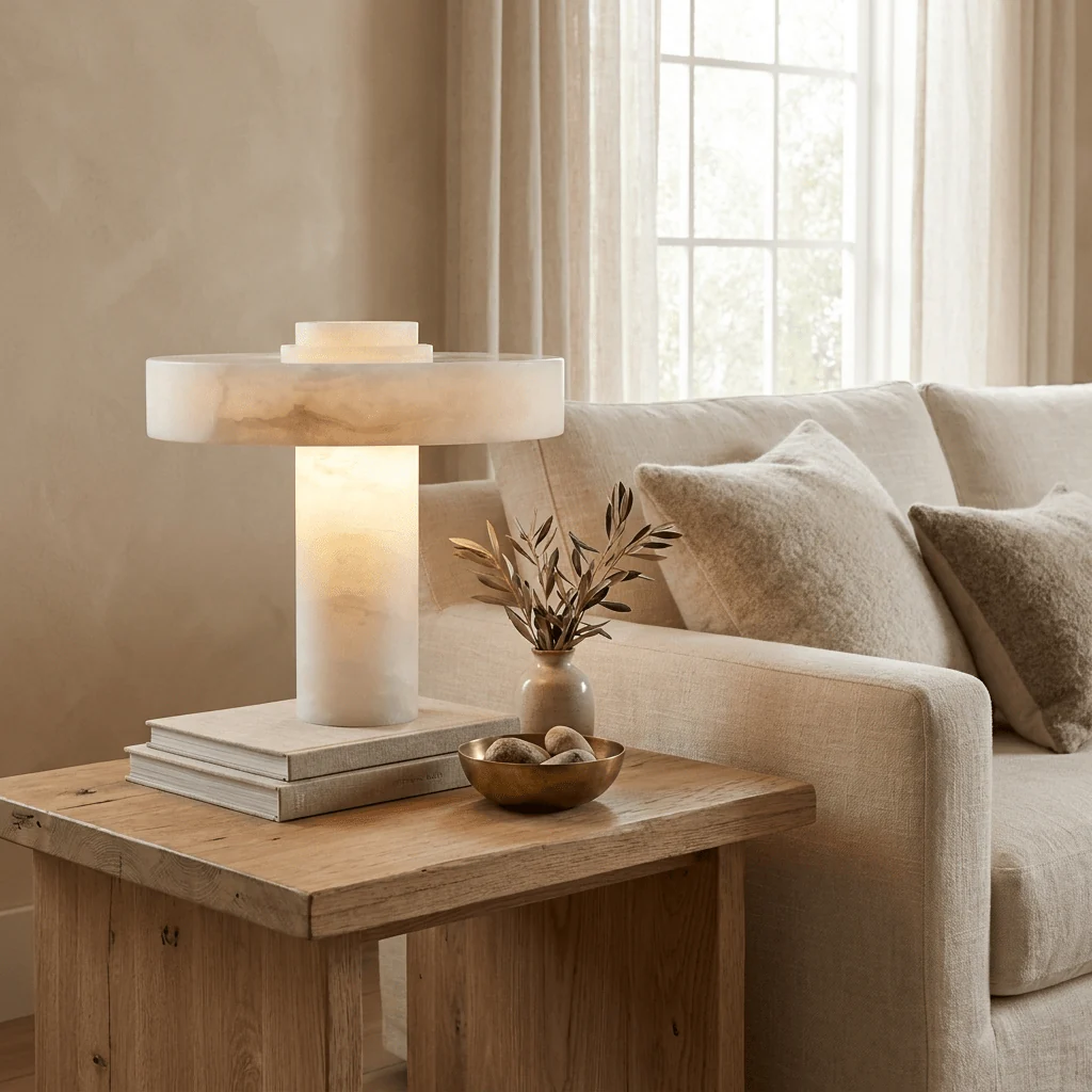 Natural Alabaster E26 Table Lamp 1