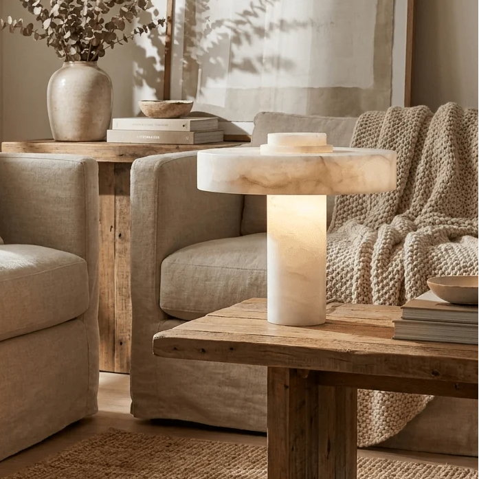 Natural Alabaster E26 Table Lamp 2