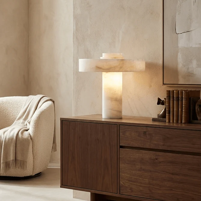 Natural Alabaster E26 Table Lamp 3