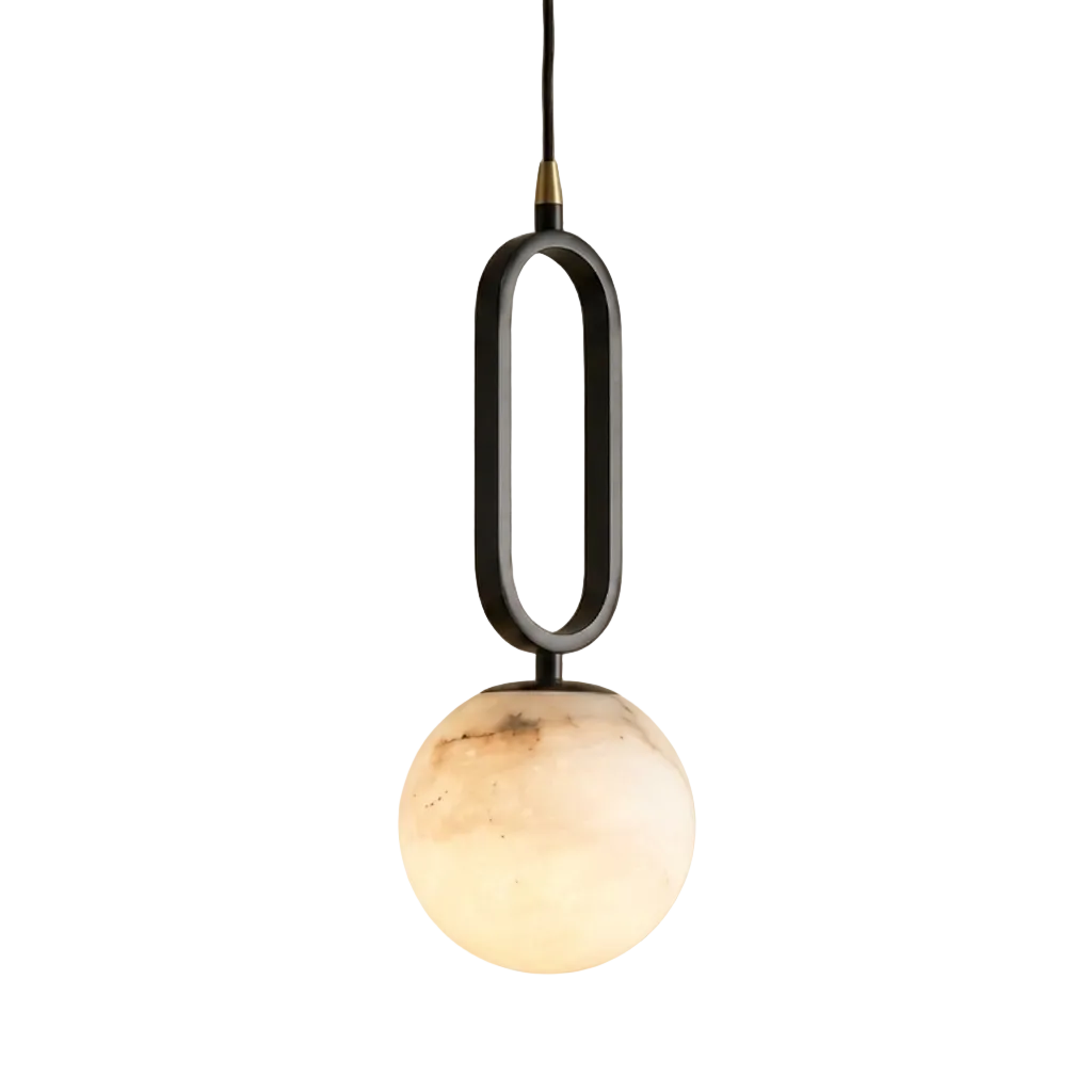 Natural Alabaster Loop Pendant Light 0