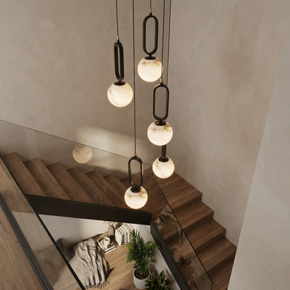 Natural Alabaster Loop Pendant Light 1