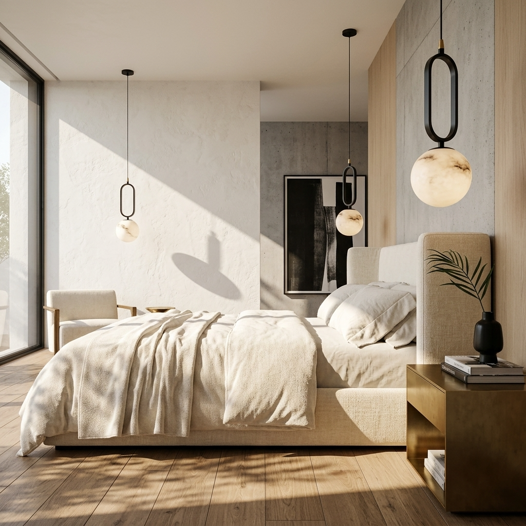 Natural Alabaster Loop Pendant Light 4