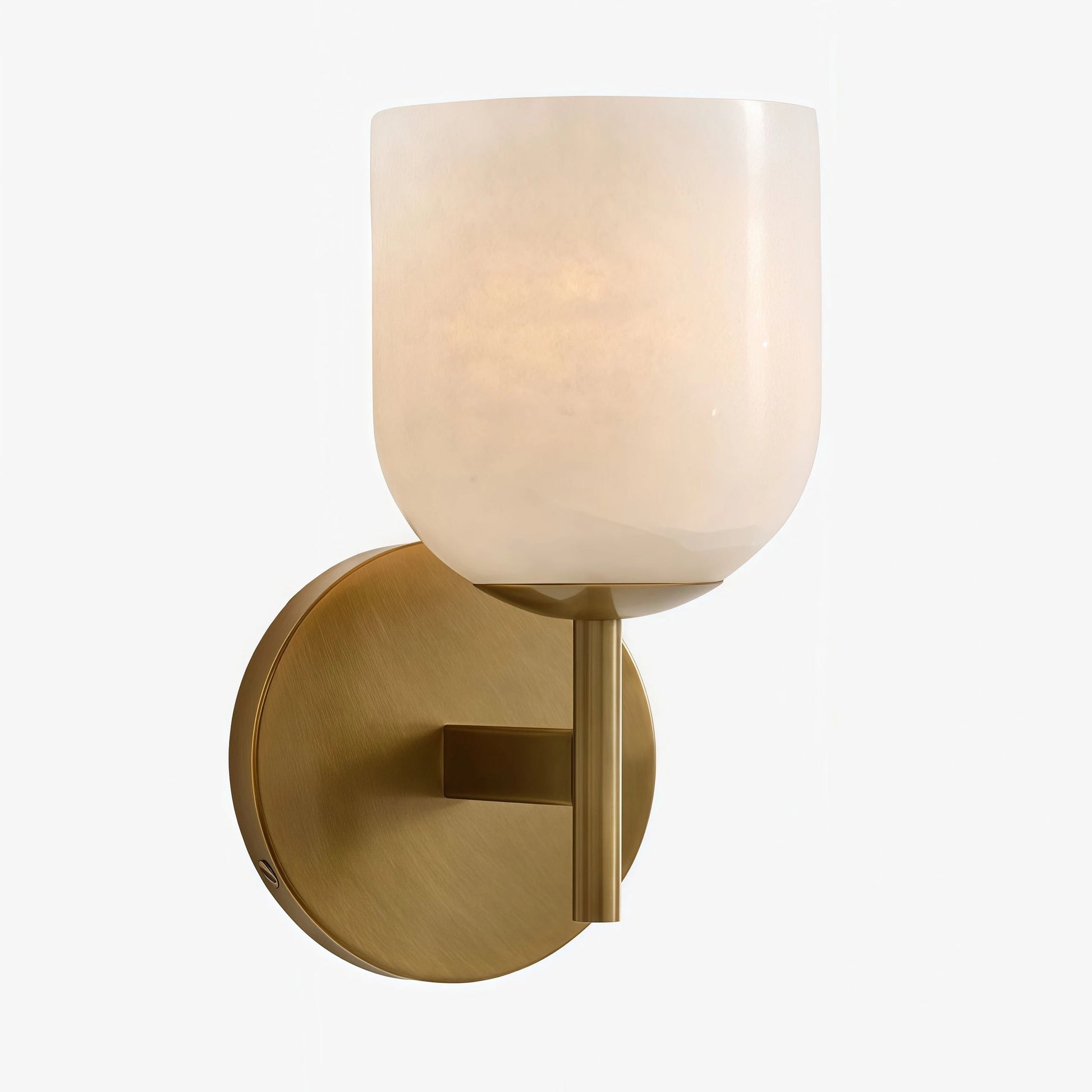 Natural Alabaster Metal Wall Sconce 0
