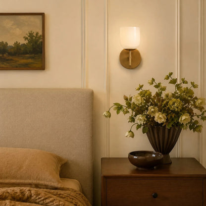 Natural Alabaster Metal Wall Sconce 2
