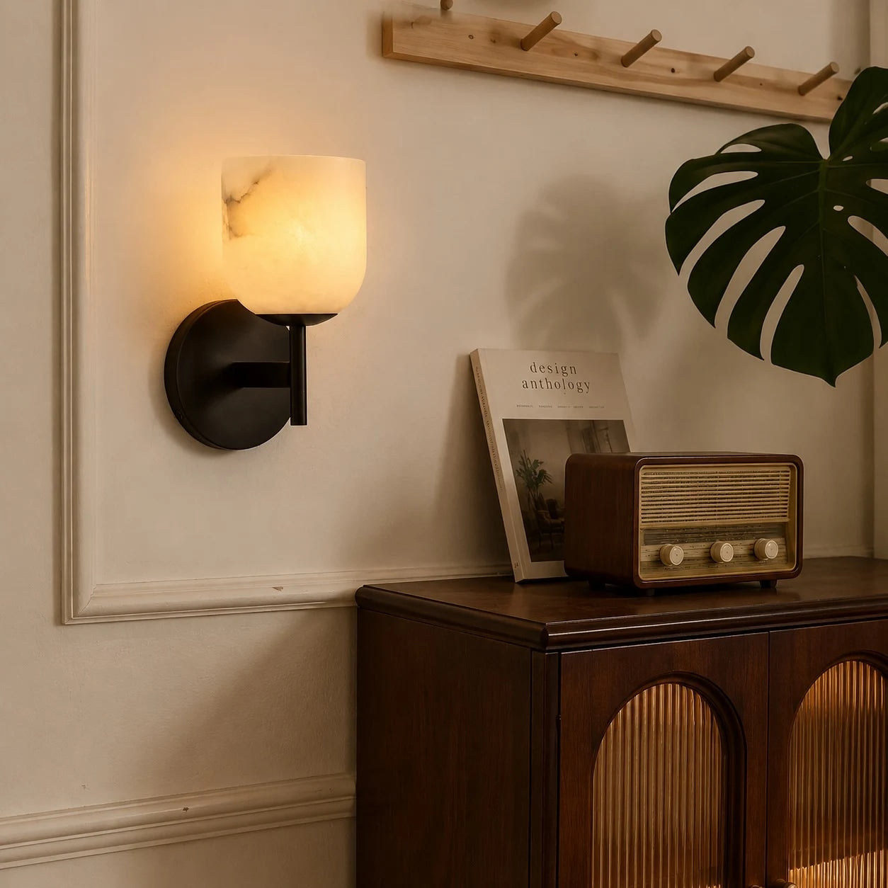 Natural Alabaster Metal Wall Sconce 5