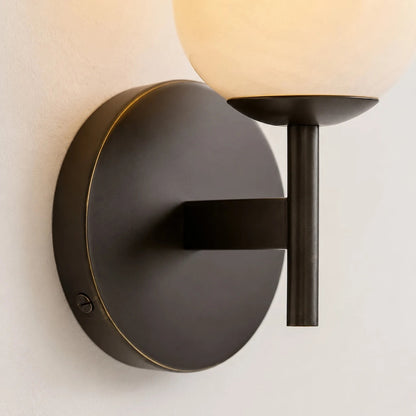 Natural Alabaster Metal Wall Sconce 8