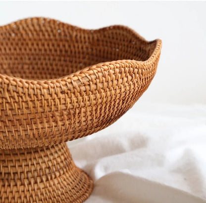 Natural Handwoven Rattan Fruit Basket Bowls 5