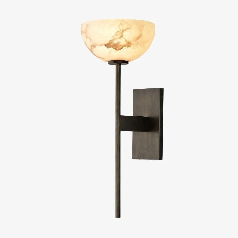 LuxRoyale Natural Marble & Solid Brass Wall Sconce - Elegant Modern Wall Light-Royale Basic