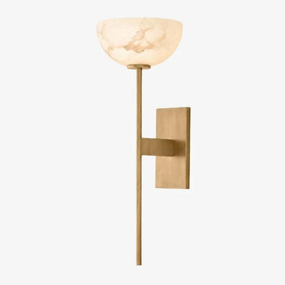 LuxRoyale Natural Marble & Solid Brass Wall Sconce - Elegant Modern Wall Light-Royale Basic