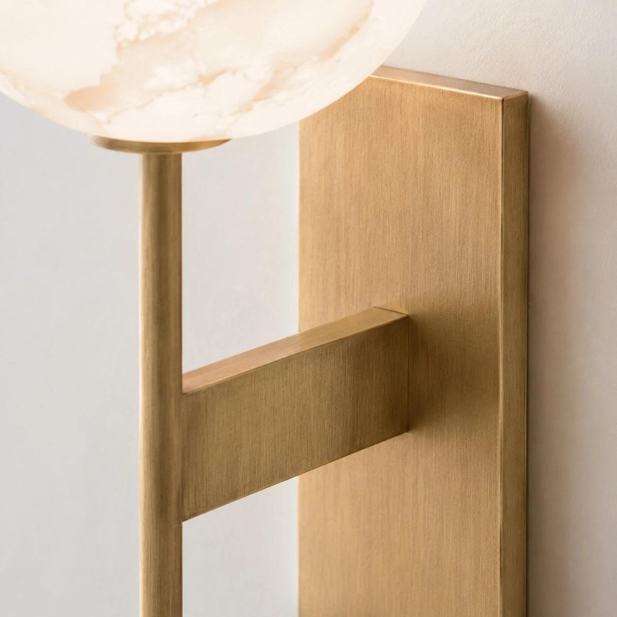 LuxRoyale Natural Marble & Solid Brass Wall Sconce - Elegant Modern Wall Light-Royale Basic