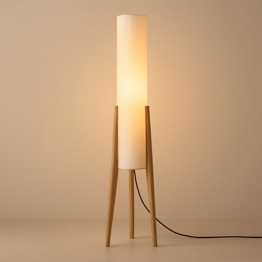 Natural Wood Floor Lamp | Boho Standing Light 0