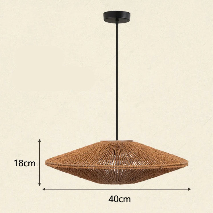 Natural Woven Disc Pendant Light 0