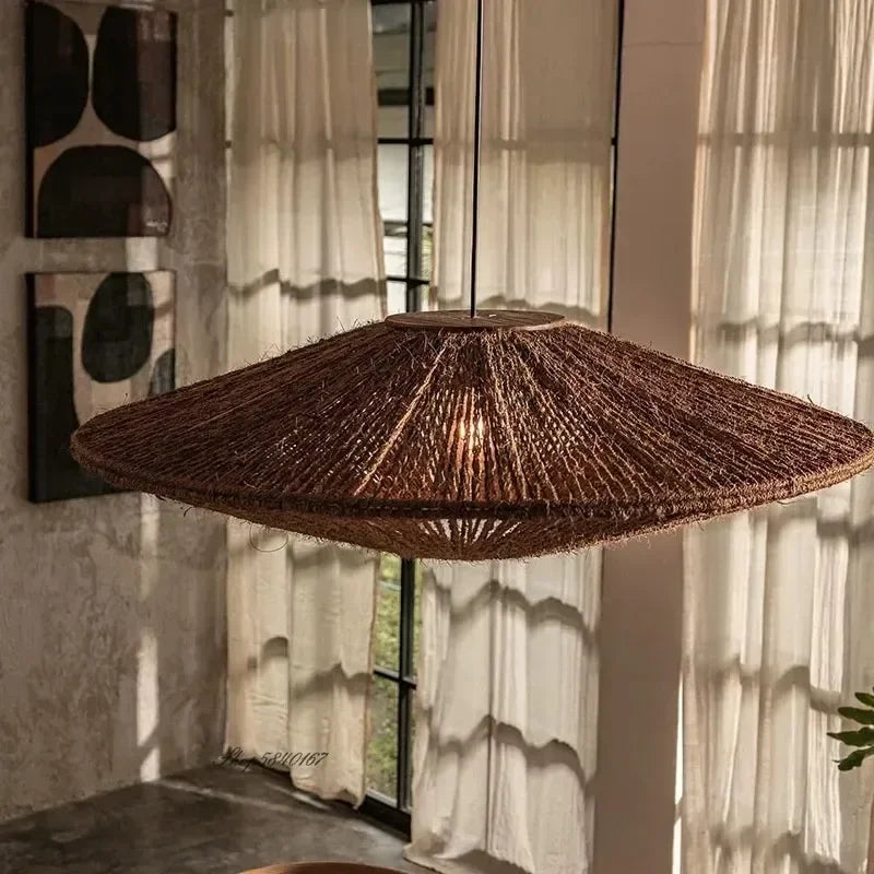 Natural Woven Disc Pendant Light 1