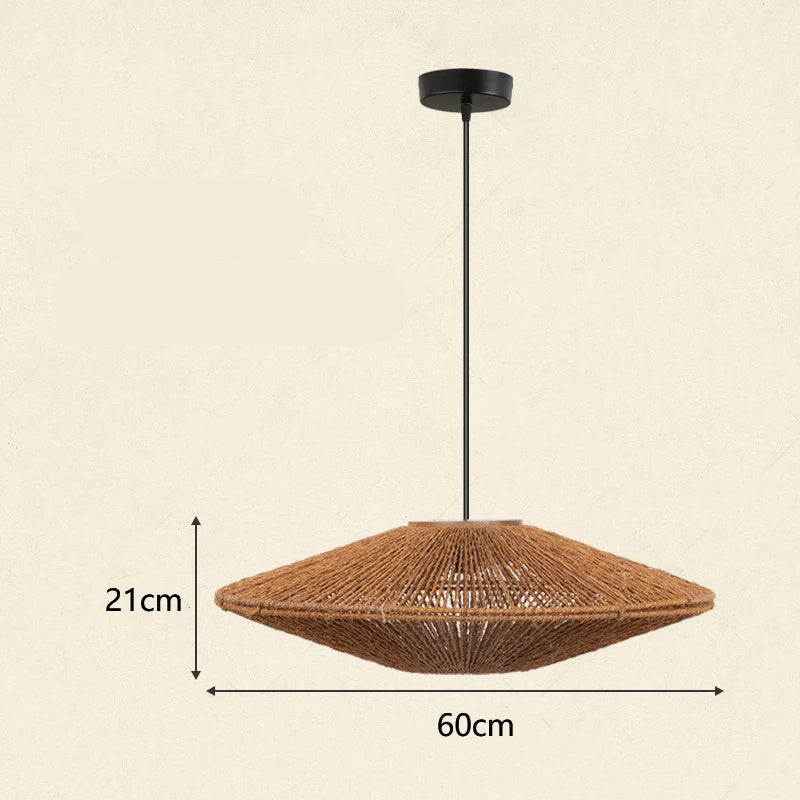 Natural Woven Disc Pendant Light 10