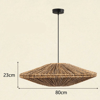 Natural Woven Disc Pendant Light 7