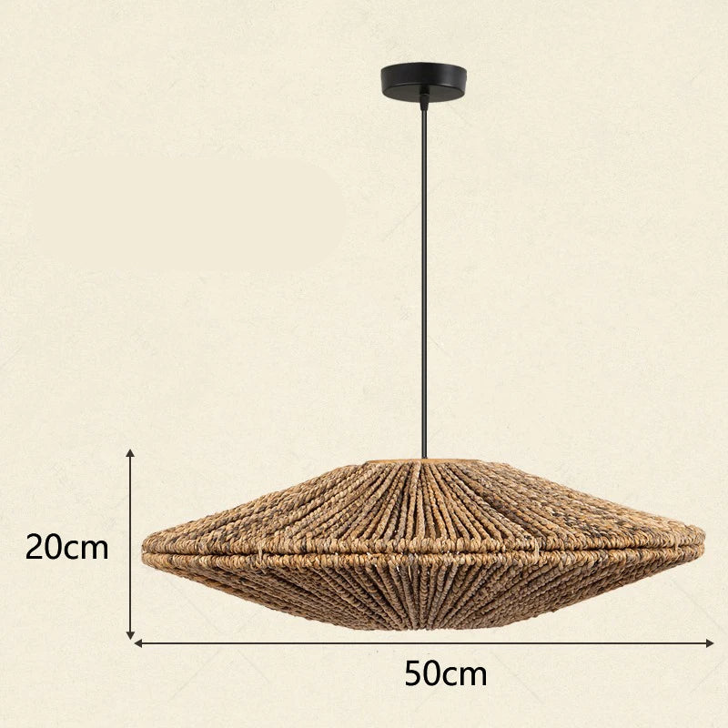 Natural Woven Disc Pendant Light 8