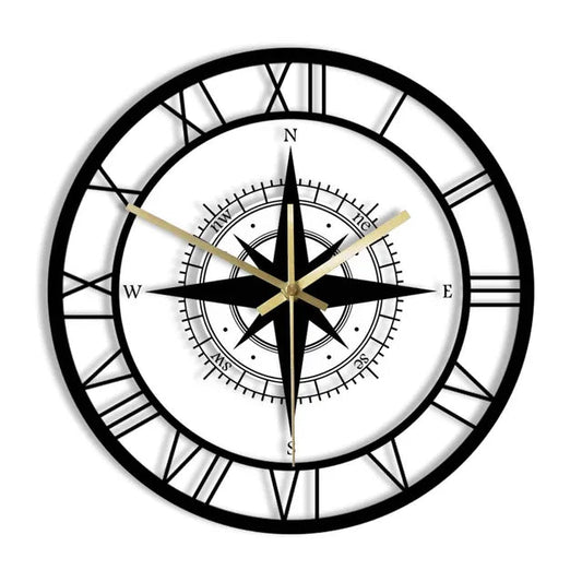 Nautical Compass Wall Clock – Elegant Luxury Design & Precision Craftsmanship 0